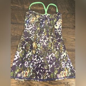 LULULEMON floral sport multi Dancing Warrior strappy back tank top 6